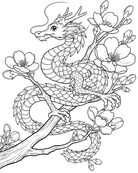 Blossom Dragon coloring page