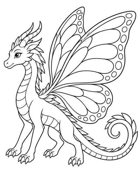Butterfly Dragon coloring page