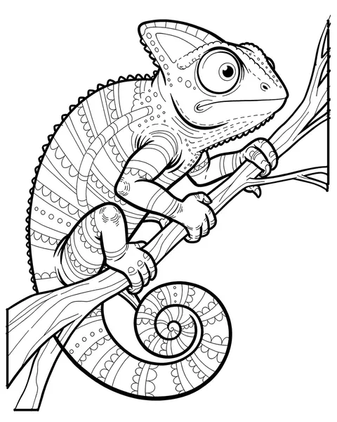 Chameleon coloring page