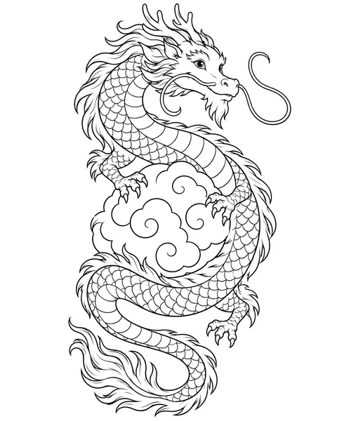 Cloud Dragon coloring page