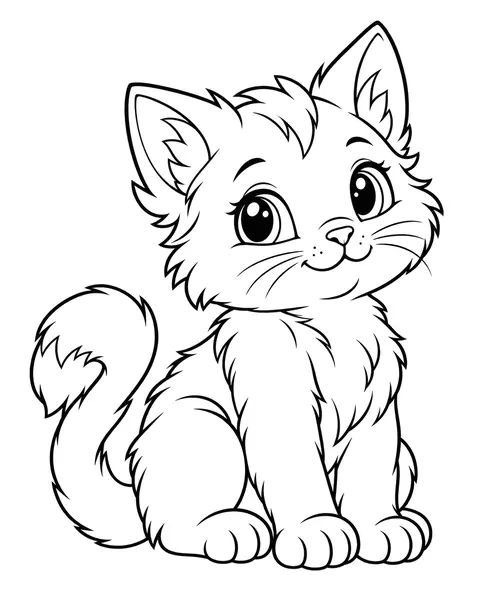 Cloud Kitten coloring page