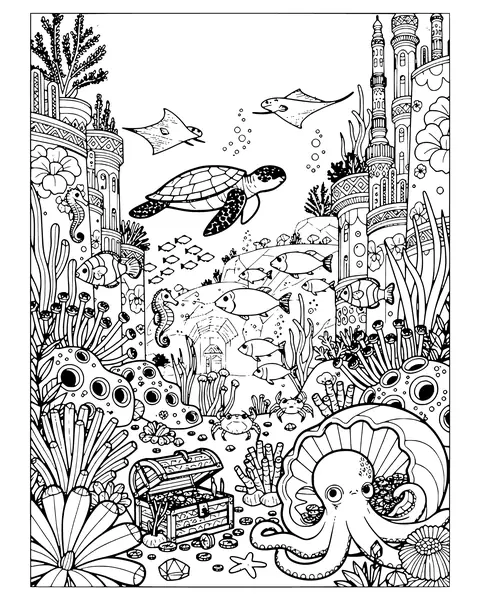Coral Reef City coloring page