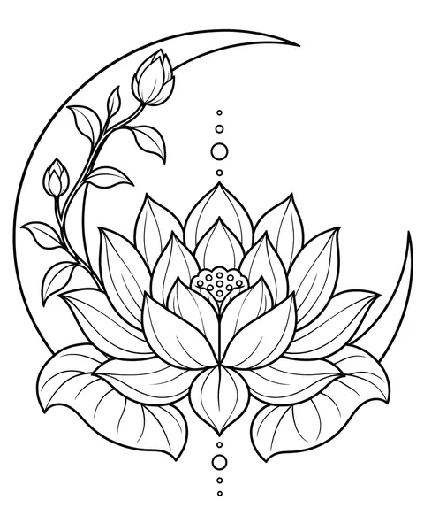 Crescent Lotus coloring page