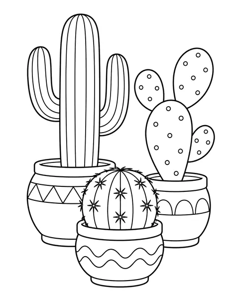 Desert Cacti coloring page