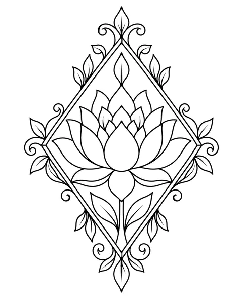 Diamond Lotus coloring page