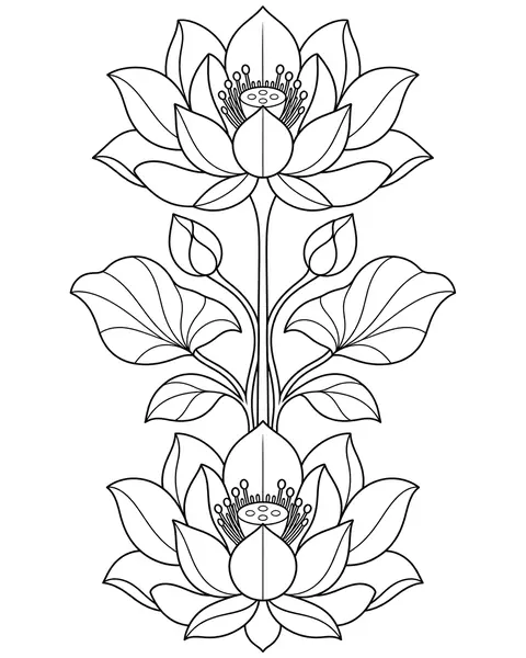 Double Lotus coloring page