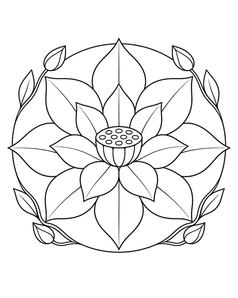 Eight Petal Lotus coloring page
