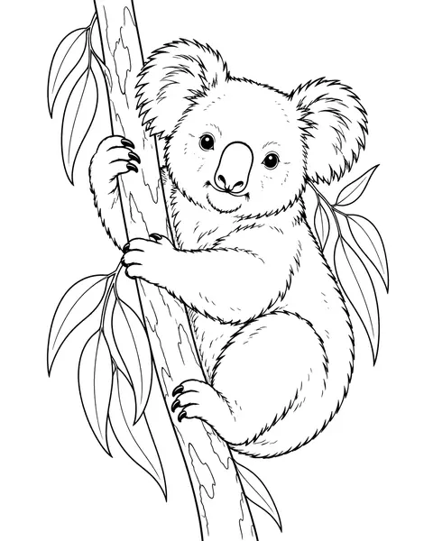 Eucalyptus Koala coloring page