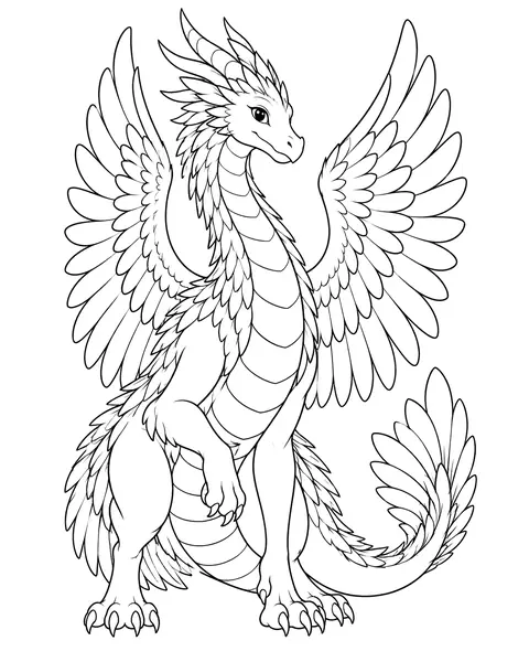 Feathered Dragon coloring page