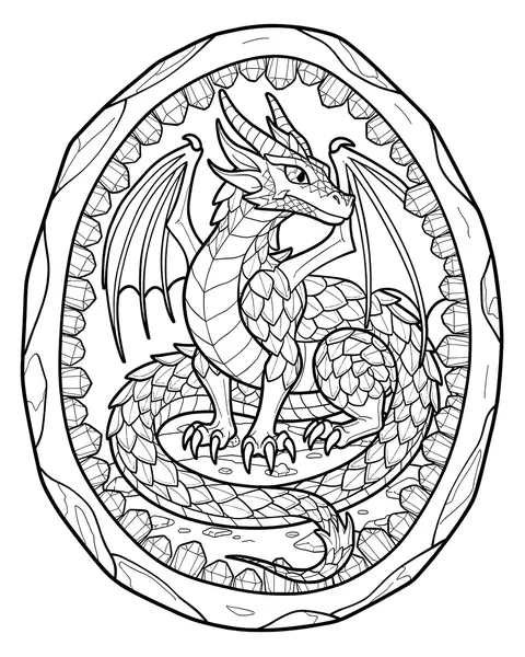 Geode Dragon coloring page