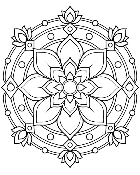 Geometric Lotus coloring page