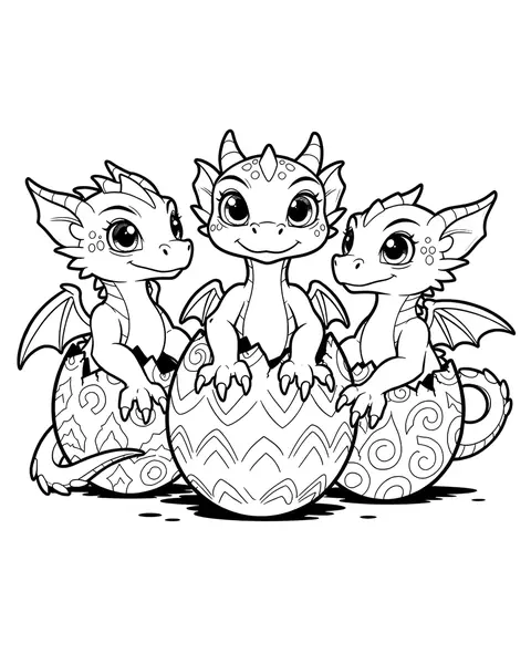 Hatchling Trio coloring page