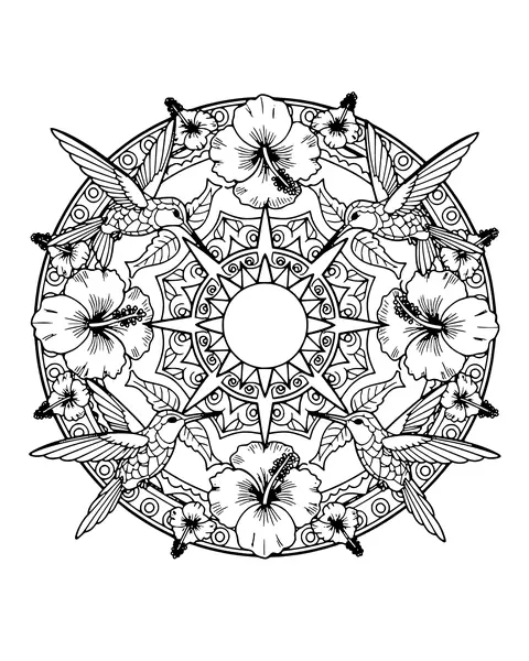 Hummingbird Mandala coloring page
