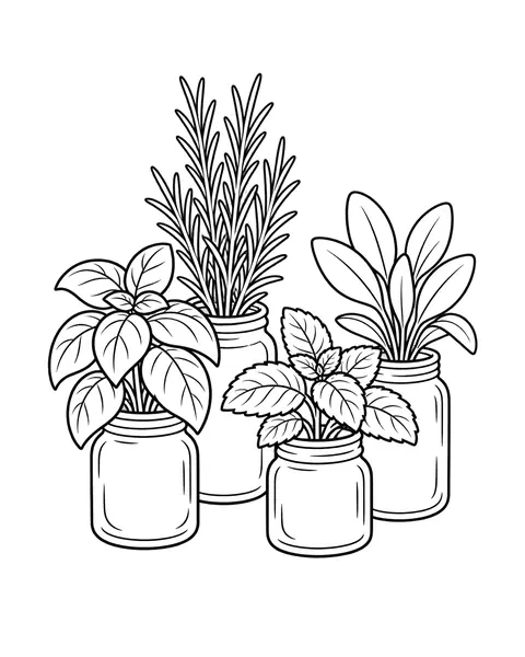 Kitchen Herbs coloring page