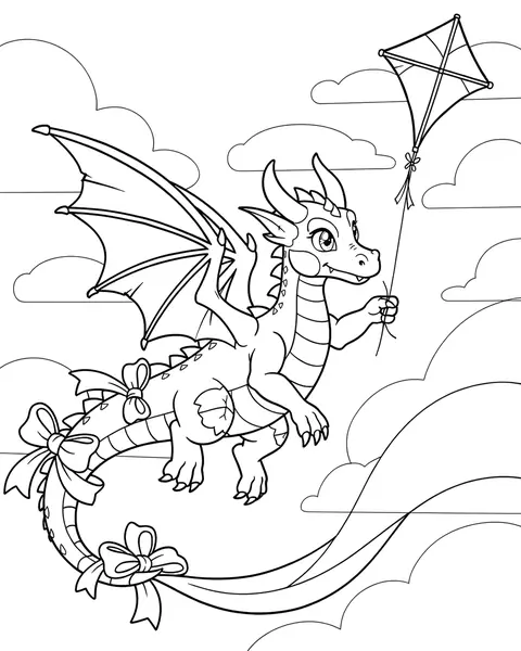 Kite Dragon coloring page