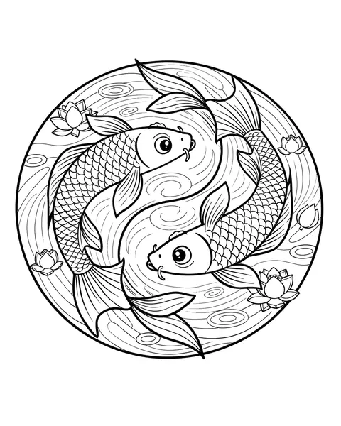 Koi Circle coloring page