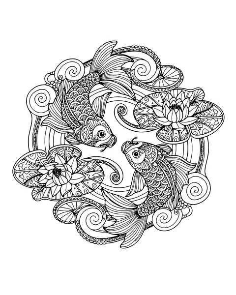 Koi Pair coloring page