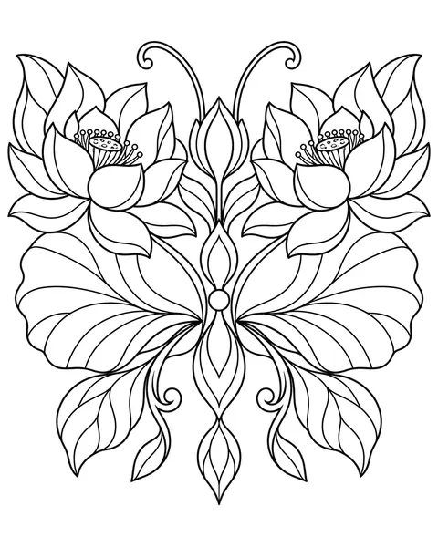 Lotus Butterfly coloring page