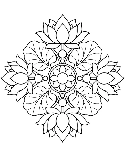 Lotus Compass coloring page