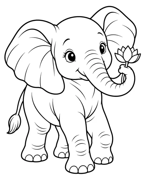 Lotus Elephant coloring page