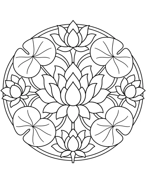 Lotus Garden Ring coloring page