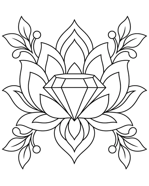 Lotus Jewel coloring page