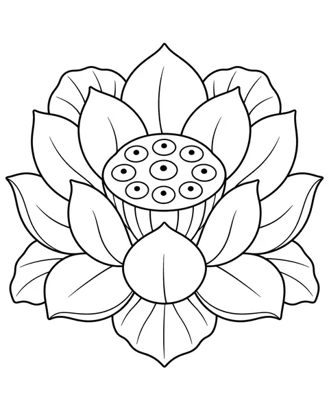 Lotus Seed Mandala coloring page