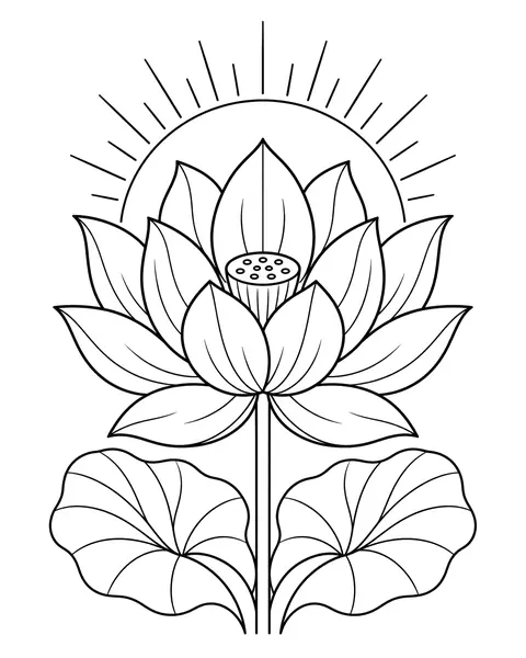 Lotus Sunrise coloring page