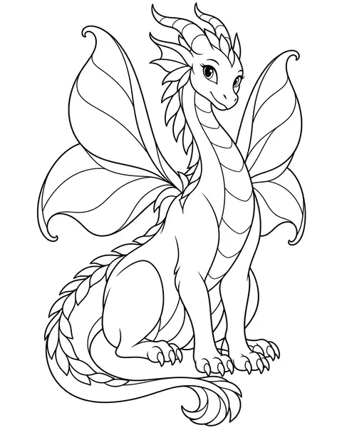 Orchid Dragon coloring page