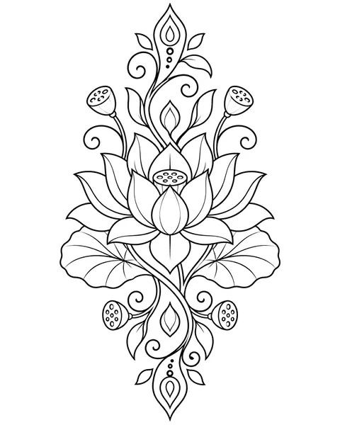 Paisley Lotus coloring page