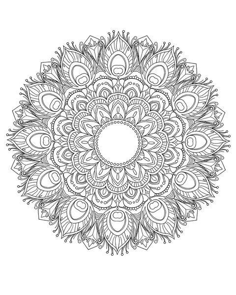 Peacock Feather Mandala coloring page