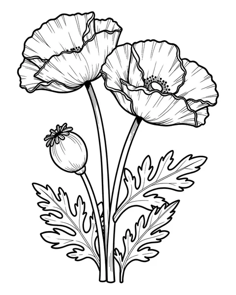 Poppy Pair coloring page