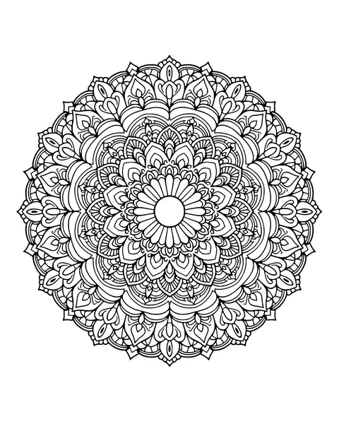 Rainbow Petal Mandala coloring page