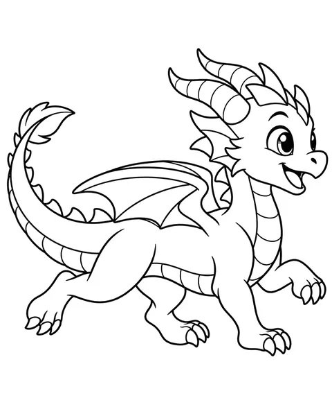 Running Dragon coloring page