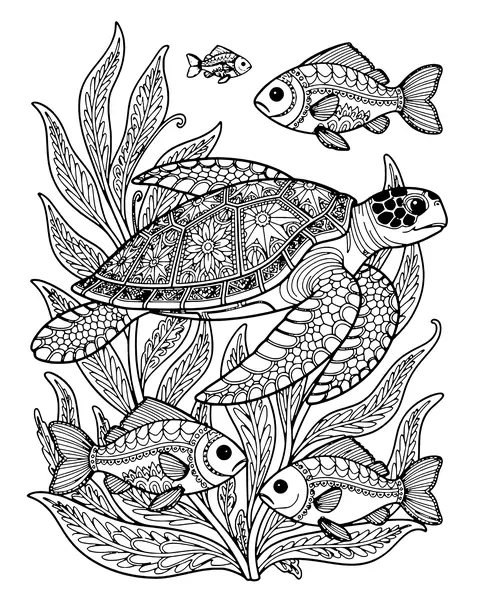 Sea Turtle Swim coloring page