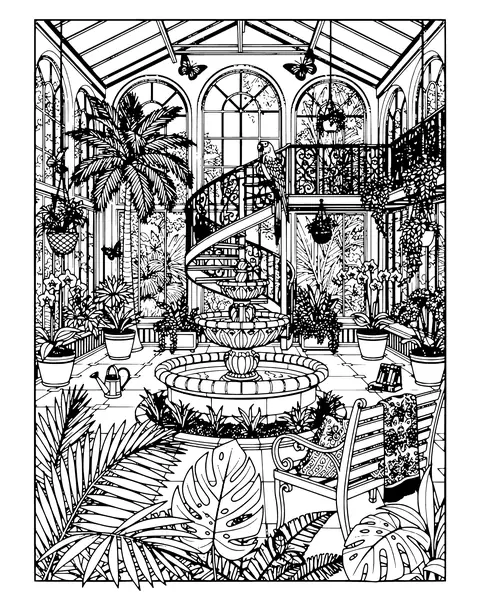 Secret Garden Greenhouse coloring page