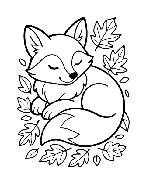 Sleeping Fox coloring page