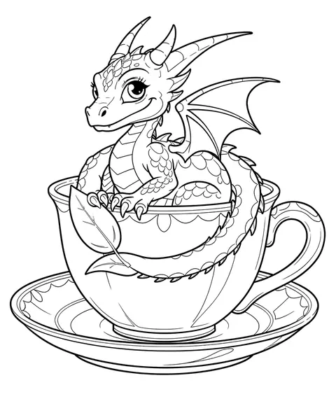 Teacup Dragon coloring page