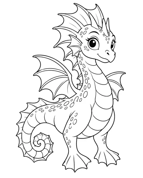 Tidepool Dragon coloring page
