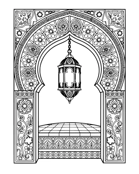 Tiled Moroccan Arch coloring page
