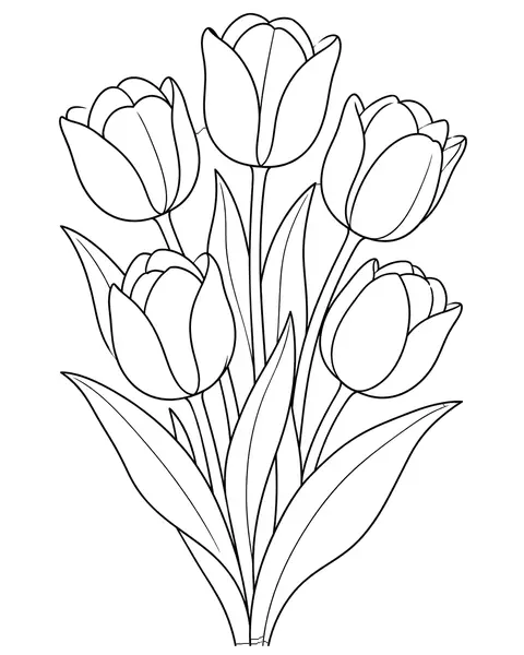 Tulip Cluster coloring page