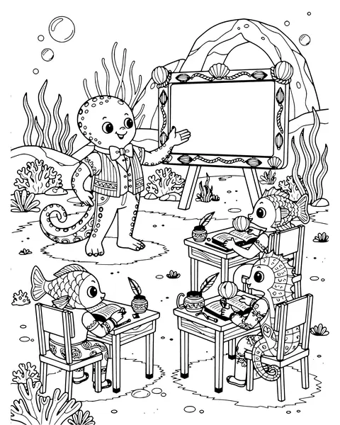 Under the Sea School coloring page