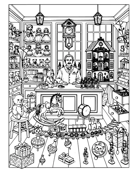 Victorian Toy Shop coloring page