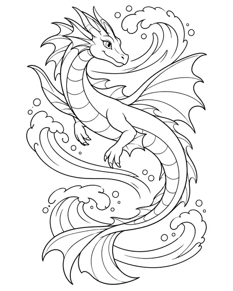 Water Dragon coloring page