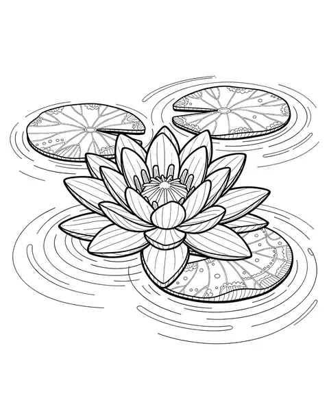 Water Lily Dawn coloring page