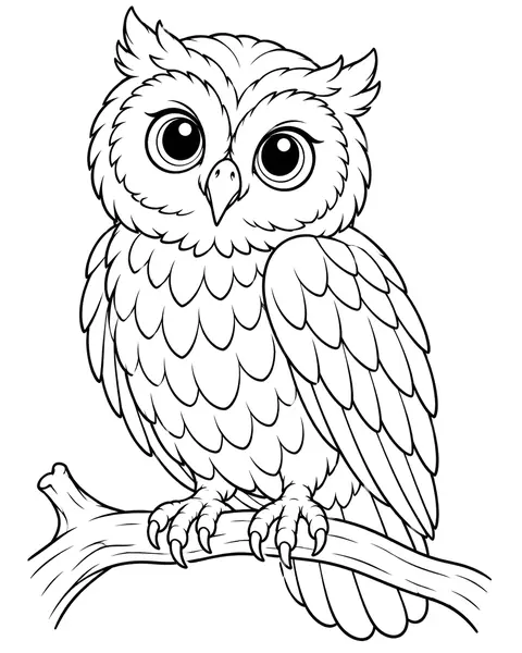 Woodland Owl coloring page