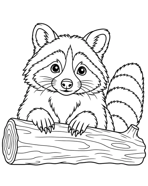 Woodland Raccoon coloring page