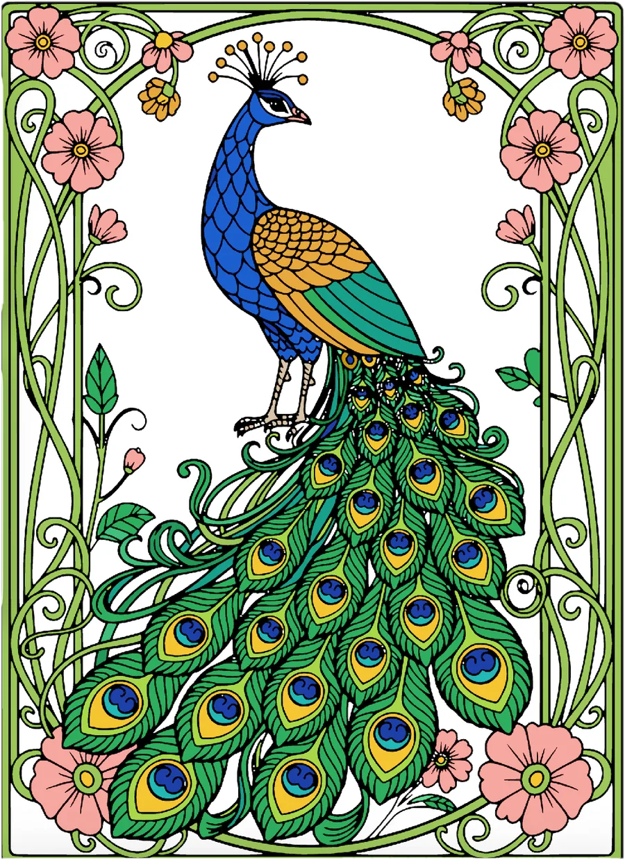 Pavo real art nouveau