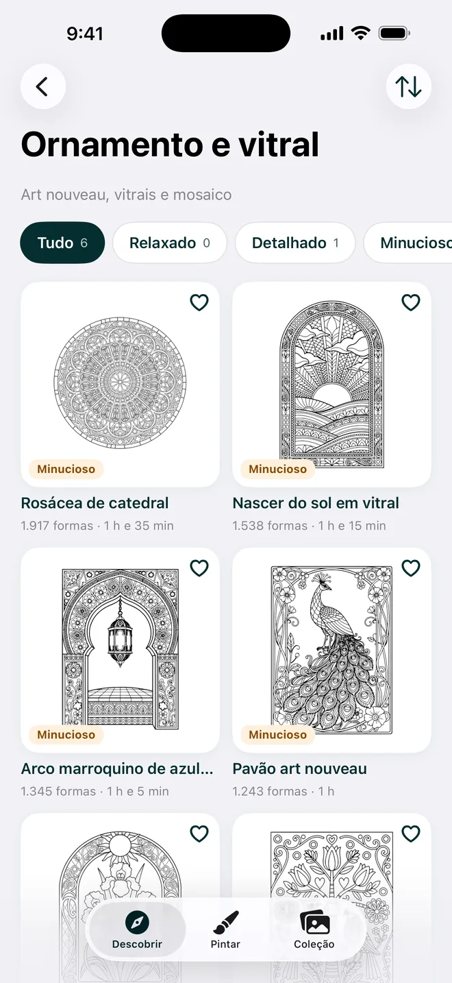 Tela do Paint Alive: Do relaxante ao minucioso