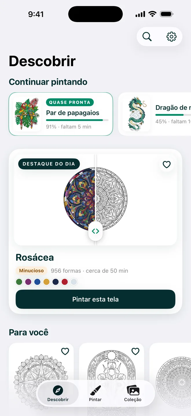 Tela do Paint Alive: Um desenho novo todo dia